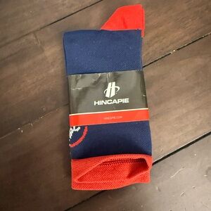 Hincapie Sportswear Cycling Socks Navy/Red Size M NWT